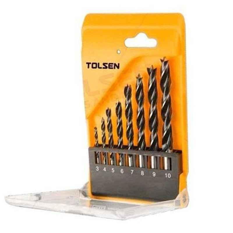 Tolsen 8 Pcs Industrial Wood Drill Bits Set, 75626