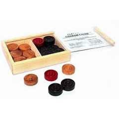 QUIT-X 3.18cm Beige & Black Wooden Handmade High Quality Premium Carrom Coins (Pack of 24)
