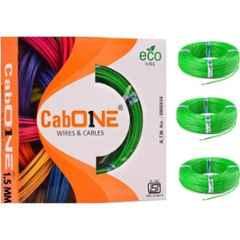 CabONE 1.5 Sqmm Green FR PVC Insulated Copper Cable, Length: 90 m (Pack of 3)