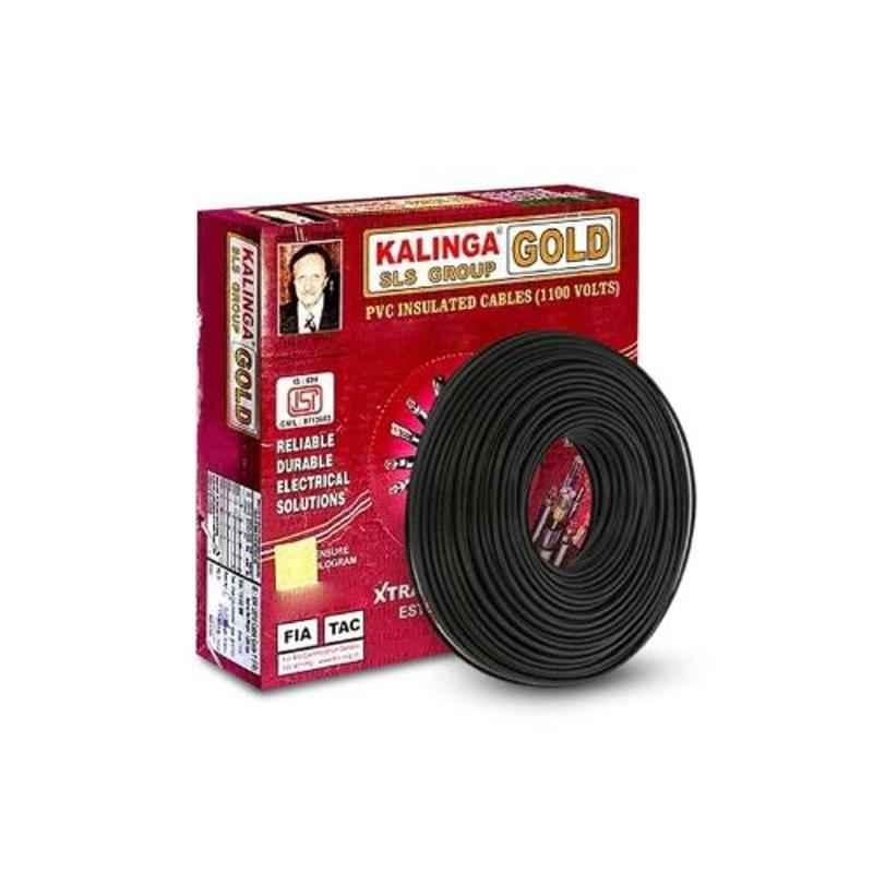 Kalinga Gold 1 Sq mm Black FR PVC Housing Wire, Length: 90 m
