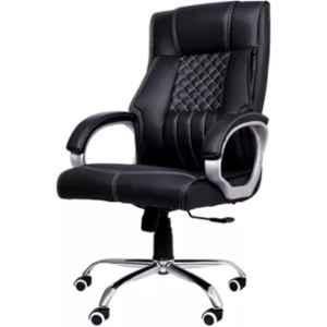 Woodberg Imperia Black High Back Leatherette Ergonomic Revolving Office Chair with 360 deg Swivel Wheels, WBH113BL
