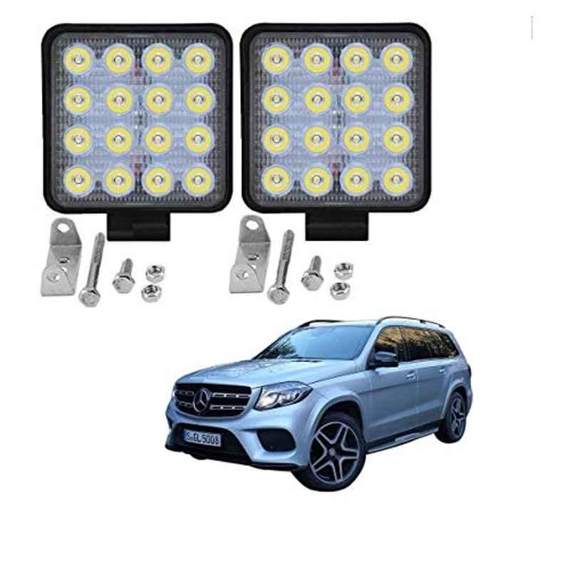 Kozdiko 2 Pcs 48W 16 LED White Bright Beam Square Fog Light Set for Mercedes Benz Gls-Class, koz_92561