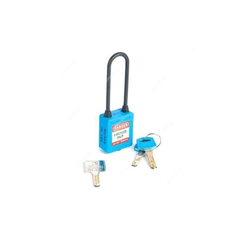 Loto-Lok 80x5mm Nylon Blue Three Point Traceability Lockout Padlock, 3PTPBKDMKN80