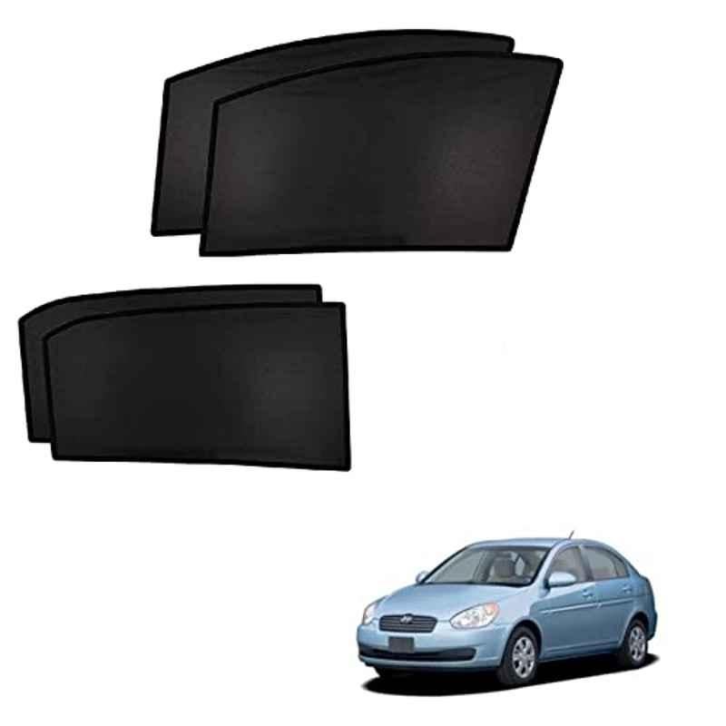 Kozdiko 4 Pcs Custom Fit Non Magnetic Curtains Mesh Car Sun Shade Set for Hyundai Old Verna