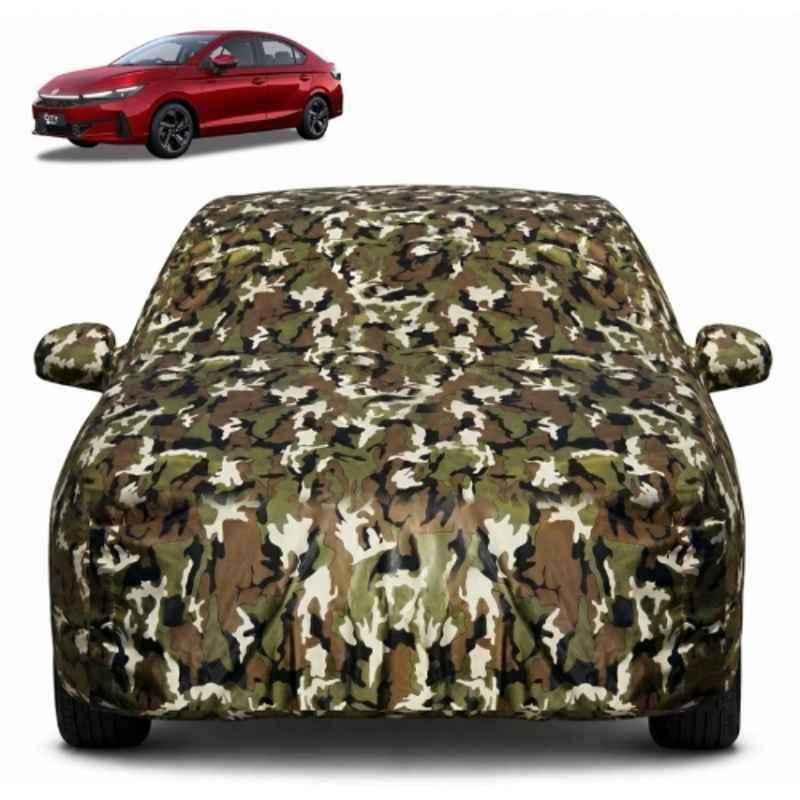 Allextreme Polyester Multicolour Camouflage Car Body Cover with Mirror Pocket for Honda City I-VTEC All Model & Years 2014-2020, PVCD-I-Vtec 2014-2019