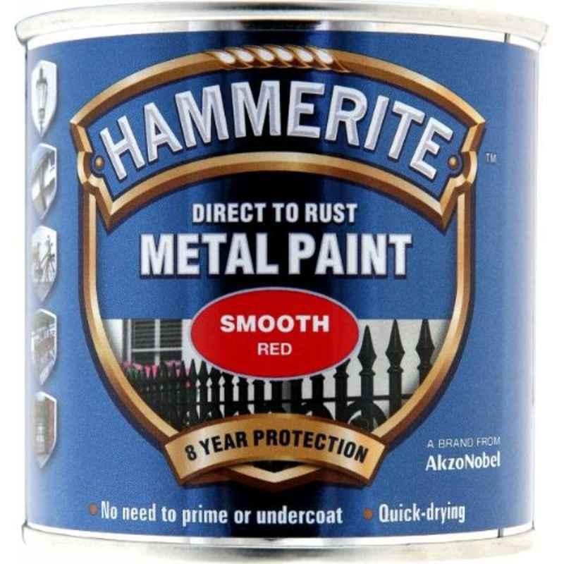 Hammerite 250ml Smooth Red Glossy Direct to Rust Metal Paint, 5084869