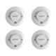 Impact by Honeywell WiFi Connected Smart Smoke Detector, FDC-100 (Pack of 4)