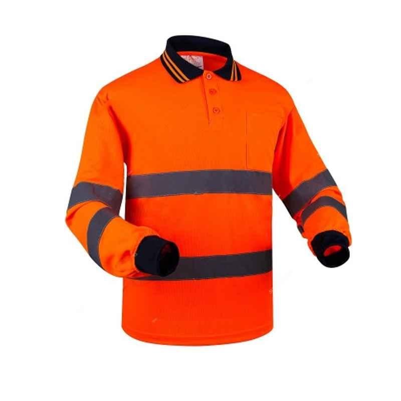 Empiral E104793101 Polyester Orange Polos T-Shirt, Size: 3XL