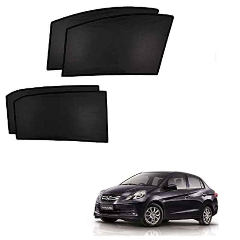 Kozdiko 4 Pcs Custom Fit Non Magnetic Curtains Mesh Car Sun Shade Set for Honda Amaze Old