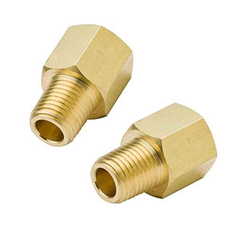 Legines 1/2x3/8 inch 1200psi Brass Pipe Reducer Coupling Adapter, 3200 (Pack of 2)