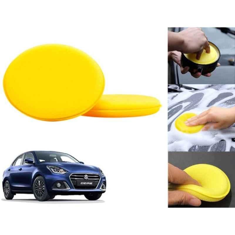 Auto Pearl Polyurethane Beige Washing & Waxing Polish Foam Sponge for Dzire 2022 (Pack of 2)