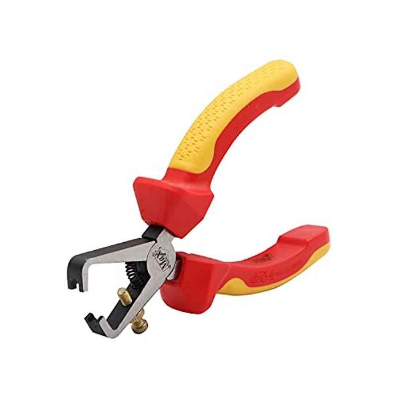 Max Germany 6 inch Chrome Plated Red & Yellow Insulated Wire Stripper, 335VD-C6