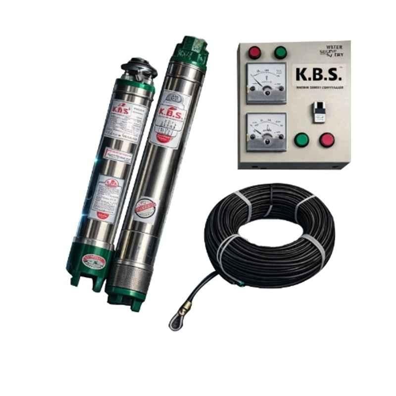 KBS V4 2HP 30 Stage Single Phase 600ft Head Range 32x32mm Water Filled Submersible Pump with Starter & 50ft Safety Wire