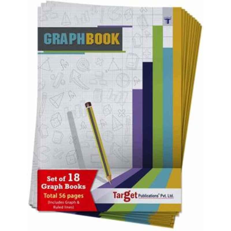 Target Publications A4 56 Pages Green & White Ruled Graph Book (Pack of 18)