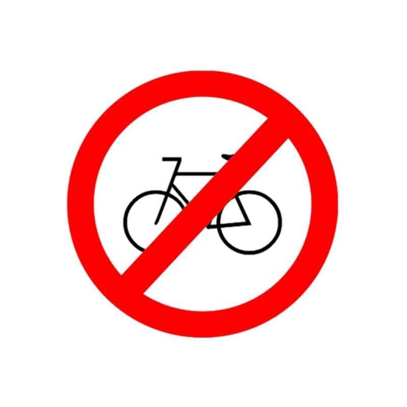 Ladwa 600mm Aluminium Red & White Circle Cycle Prohibited Mandatory Retro Reflective Road Signage, LSI-MCSB-600mm-BCPM