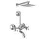ZAP Brass Chrome Finish Wall Mixer with Overhead Shower System Set & 125mm Long Bend Pipe