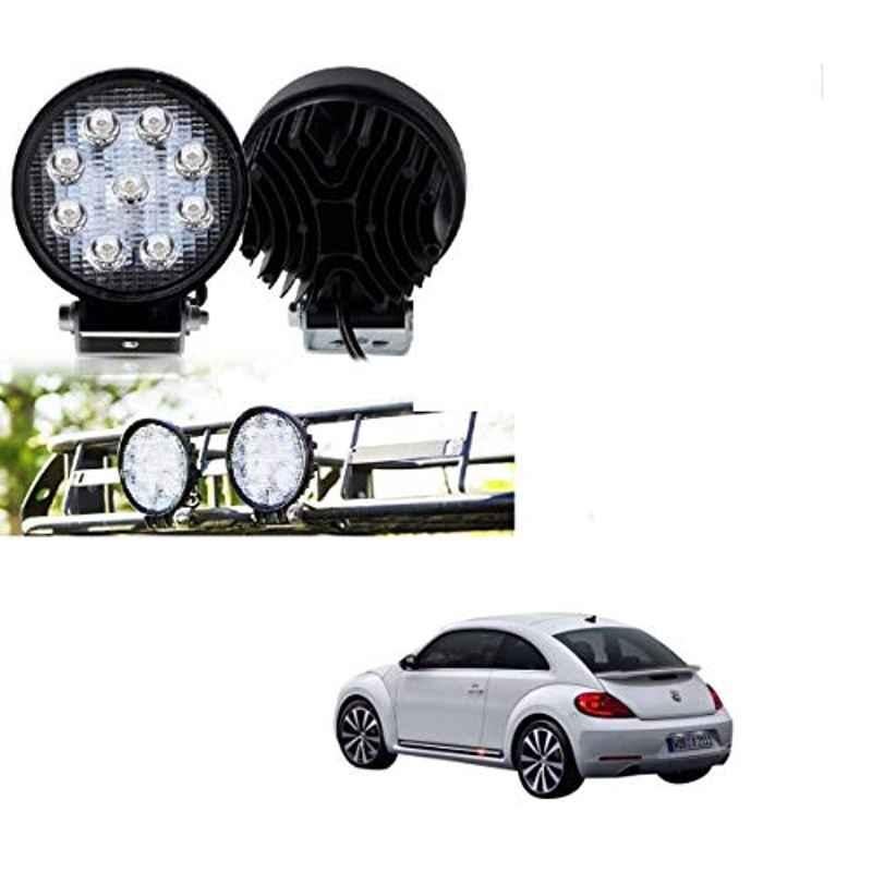 Kozdiko 2 Pcs 27W 4 inch 9 LED Waterproof Round White Fog Light Set with Mounting Brackets for Volkswagen Beetle, kozd_20063