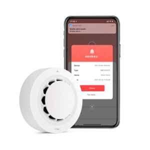 AUSHA 90dB ABS Smart Smoke Detector with Wi-Fi & Bluetooth Connectivity, Mobile App Notifications