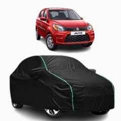 Aarex Auto Polyester Black 100% Waterproof Car Body Cover with Mirror Pocket & Full Bottom Elastic for Maruti Suzuki Alto