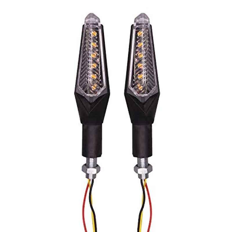 AllExtreme Extsyb2 Dual Tone 6 Led Side Indicator Light Front Rear Universal Fit Turn Signal Lamp For Bikes And Motorcycles (Yellow & Blue), (Pack of 2)
