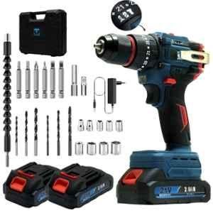 Thor 21V 1350rpm Cordless Impact Drill with Accessories, Batteries & Charger, THCDK 15