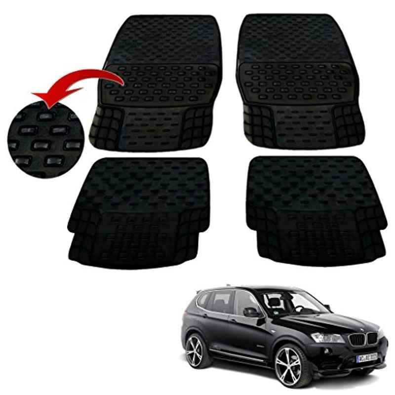 Kozdiko 4 Pcs PVC & Rubber Black Car Floor Mat Set for BMW 5 Series