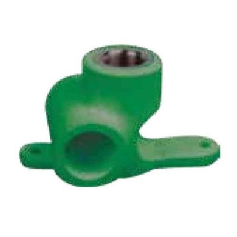 Hepworth 25mm x 1/2 inch PP-R Green Double Backplate Pipe Elbow, 4302902502121 (Pack of 80)