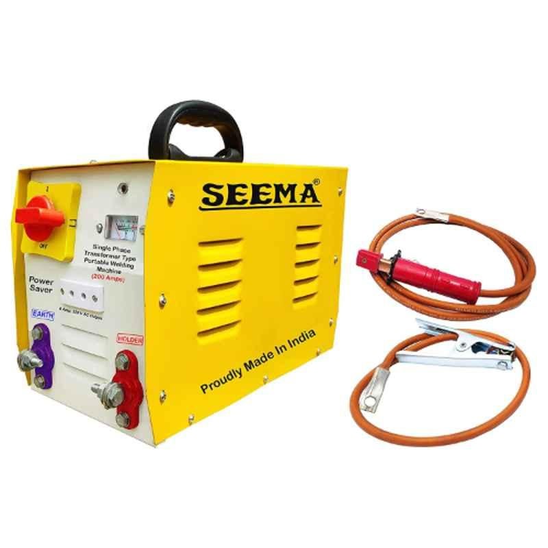 Seema 200A Yellow Single Phase AC ARC Welding Machine with Accessories & 1 Year Warranty, S.SP.T.P.SR-2