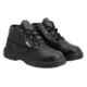 Indcare Aero Leather High Ankle Steel Toe Black Work Safety Shoes, Size: 9