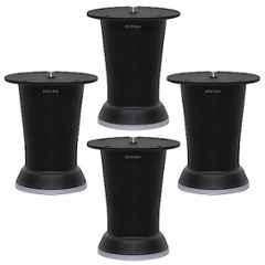 Plantex Stainless Steel 4 inch Sofa Leg/Bed Furniture Leg Pair for Home/Furniture Sofa Legs for Table/Support Legs/Furniture Leg Black Set of 4 Pcs