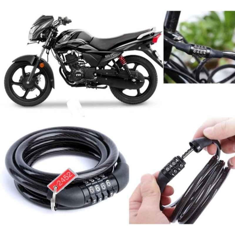 Auto Pearl PVC & Plastic Black Combination Cable Lock for Victor New