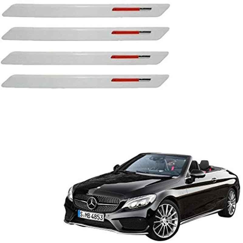 Kozdiko 4 Pcs White & Red Designer Car Bumper Protector Set for Mercedes Benz E-Class