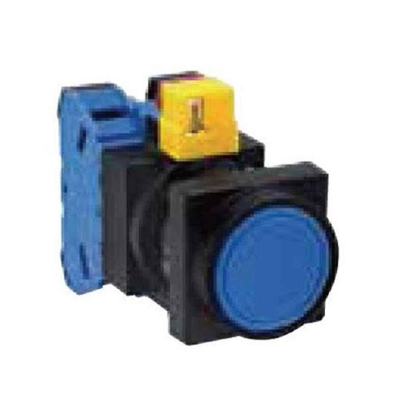 Idec 22mm 1NO-1NC Momentary Round Flush with Square Bezel Yellow Pushbutton, HW3B-A111Y