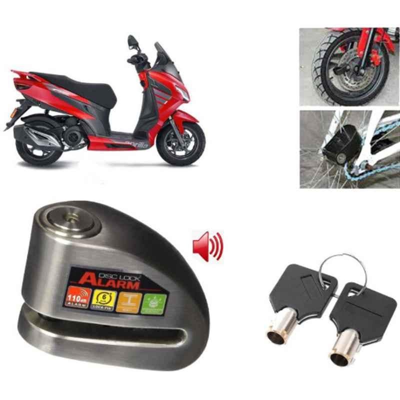 Auto Pearl Steel Black Anti-Theft Alarm Disc Brake Lock for SXR 160 BS6, Lock_014