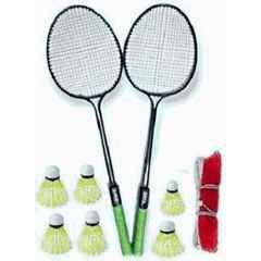 STYRKR Alloy Steel Multicolour Best-1 Badminton Combo- 2 Racket with Shuttle Pack of 5 & Net