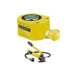 Hartley 10 Ton 11mm Yellow Hydraulic Cylinder Lifting Jack with Hand Pump for Bridges, Building & Machinery, FPY-10180