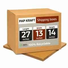 Pap Kraft 27x13x14 inch 5 Ply Cardboard Brown Corrugated Box (Pack of 4)