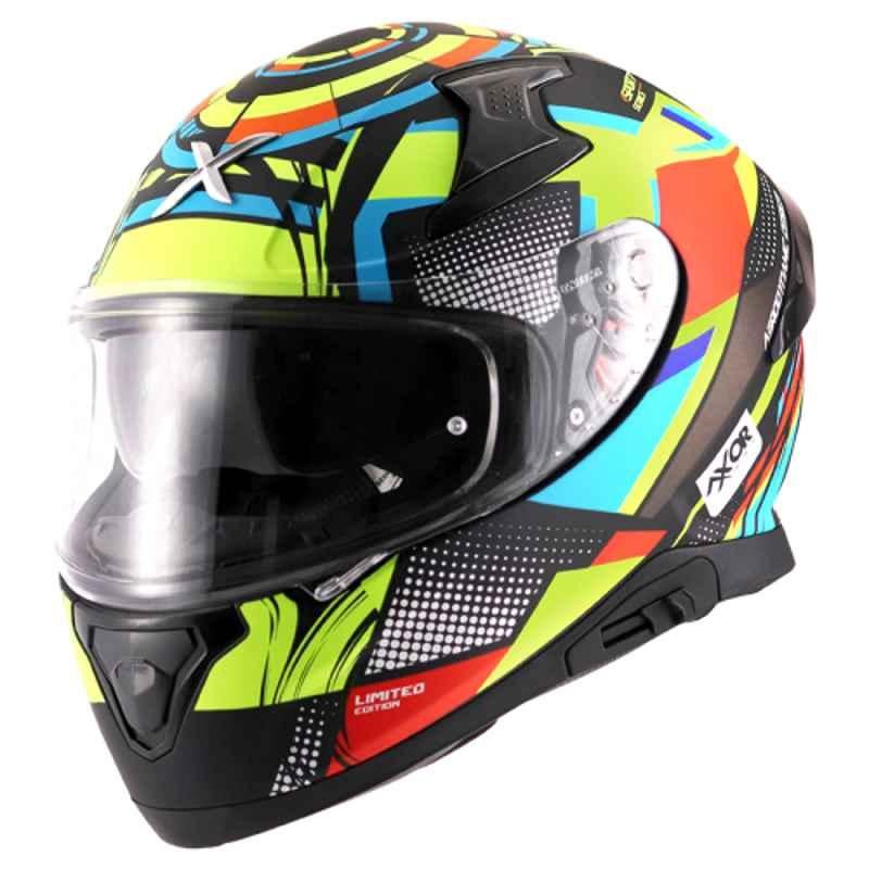 Axor Apex Vivid DV ABS Green & Blue Full Face Helmet, AHVGBGL, Size: L