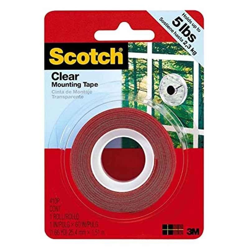 Scotch 410P 1x60 inch Red Clear Mounting Tape