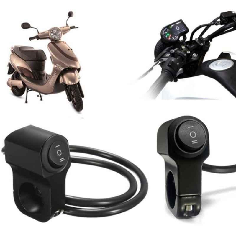 Auto Pearl 12V Aluminium Alloy Black Motorcycle Handlebar Headlight Switch for Electric Photon BS6