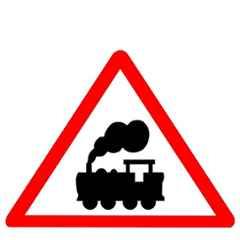 Ladwa 600mm Aluminium Red & White Triangle Railway Crossing Cautionary Retro Reflective Road Signage, LSI-CSB-600mm-RCSB