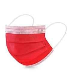 Wellstar 3 Layer Cloth Red Disposable Face Mask, Mask-Surgical-069 (Pack of 150)