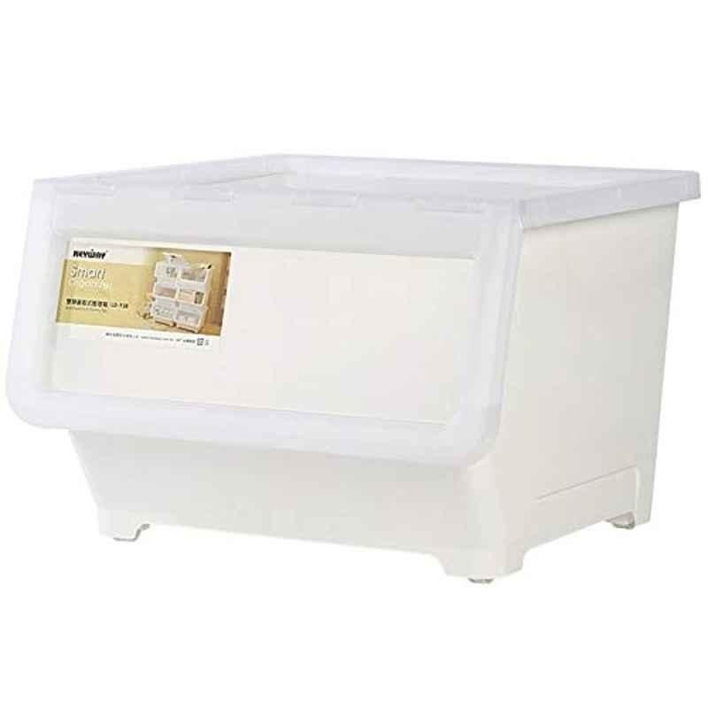 Keyway 38L Plastic White 2 Doors Stackable Storage Bin