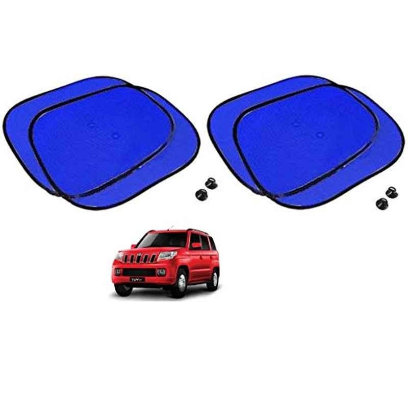 Kozdiko 4 Pcs Blue Chipkoo Car Window Sunshade Curtain Set for Mahindra TUV-300, koz_83002