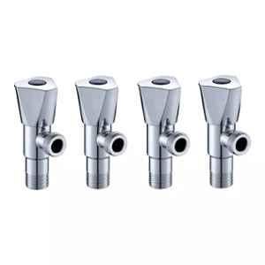 Fastgear Triangle Brass Silver Chrome Finish Angle Valve, FG1470 (Pack of 4)