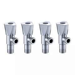 Fastgear Triangle Brass Silver Chrome Finish Angle Valve, FG1470 (Pack of 4)