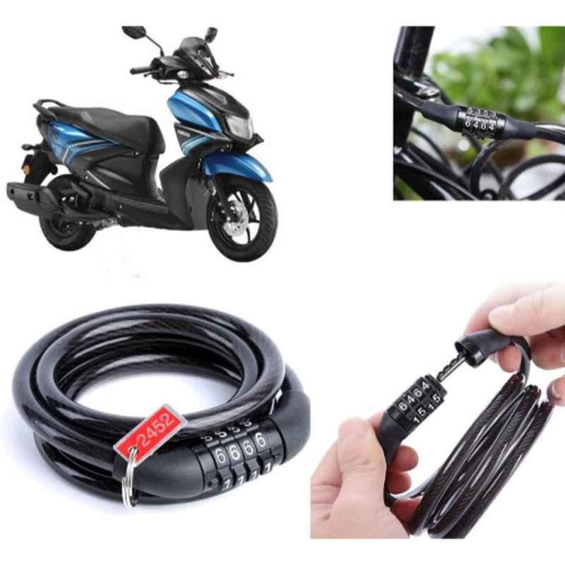 Auto Pearl PVC & Plastic Black Combination Cable Lock for RayZR 125 BS6