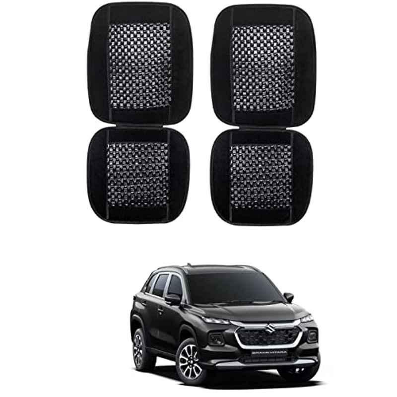 Kozdiko 2 Pcs Wooden Bead & Nylon Black Seat Cover Set for Maruti Suzuki Grand Vitara New 2022