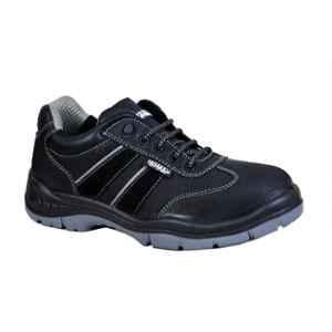 Coffer Safety Nubuck Leather Black Steel Toe Men's Safety Shoes, 1118, Size: 5