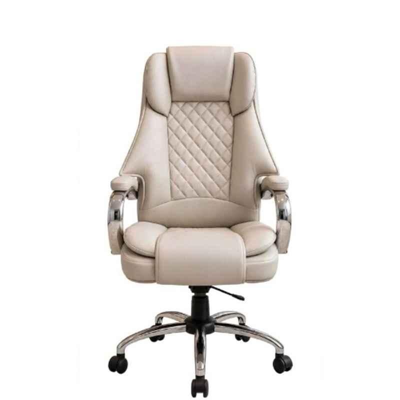 ZRF Leatherette Beige High Back Armrest Ergonomic Office Chair, ZRFA0534